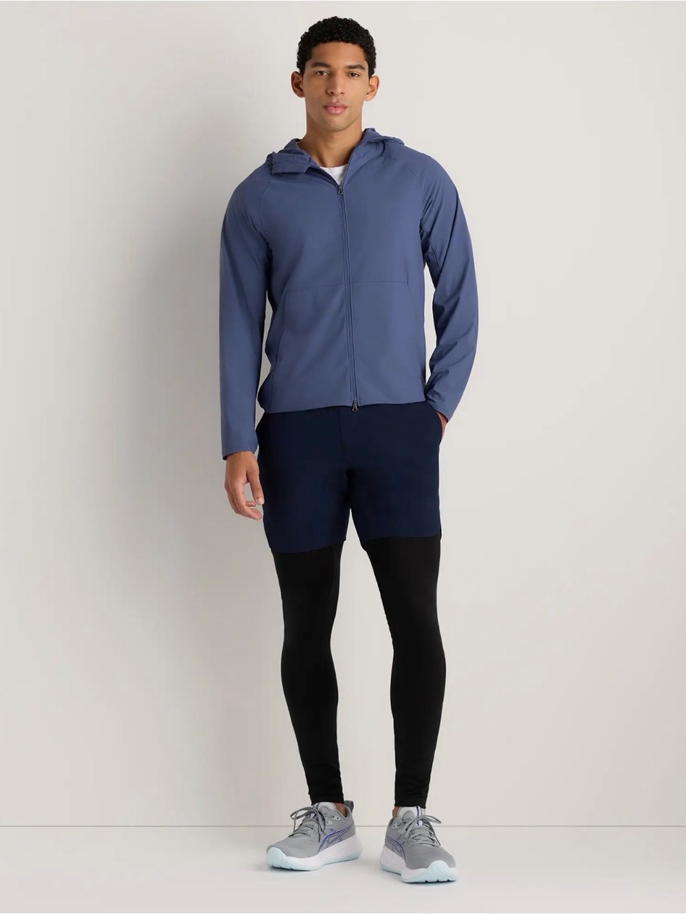 Quince Men’s Packable All Season Ventilated Performance Training Jacket in Blue